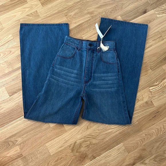 NWT Doen wide legged viva denim high waisted jeans - Picture 5 of 7